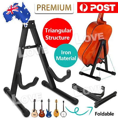 $15.85 • Buy Folding Guitar Stand Floor Rack Electric Acoustic & Bass Gig Holder
