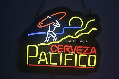 Cerveza Pacifico Surfing Beer Bar Vivid LED Neon Sign Light Lamp Bright 10  • $84.99