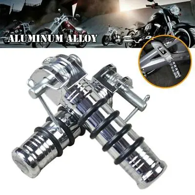 Pair Chrome CNC Motorcycle Bike Scooter Rear Foot Pegs Footrest Pedal Folding • $36.95