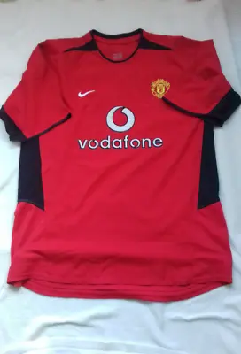 MANCHESTER UNITED Retro Vintage 2002/2003/2004 Home Football Soccer Jersey XL • $99.95