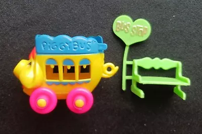 2pc 60's Kiddle * UPSY DOWNSY~FUDGY PUDGY * PiggyBus And Bus Stop Bench ~XLNT • $32