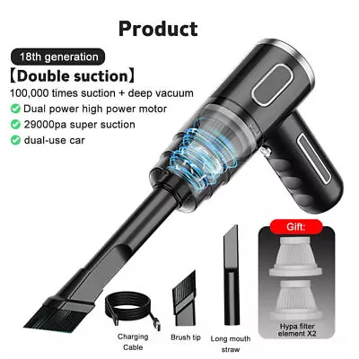$18.99 • Buy 29000Pa Wireless Car Vacuum Cleaner Dust Catcher Cordless Handheld For Home Pet