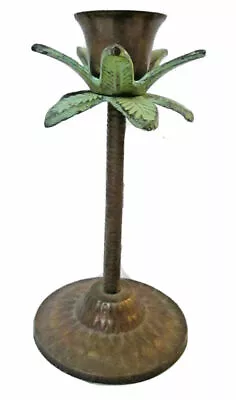 Palm Tree Candlestick Candle Holder Taper Tropical Tiki Island Beach Metal 5  • $22.50