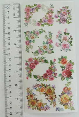 Antique Collection Violette ROSE CORNERS #2 - 1 Sheet Of Stickers #C131 • $3.69