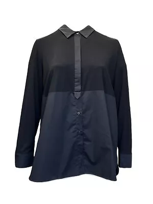 Marina Rinaldi Women's Black Berlino Button Down Shirt Size 20W/29 NWT • $71.25