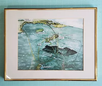 SOAR Map SOCAL ASW Range San Clemente  US Navy Military Memorabilia Framed EUC • $12