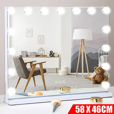 15LED 58X46CM Hollywood Makeup Mirror Large Vanity Light With Dimmable LED Bulbs • £56.99