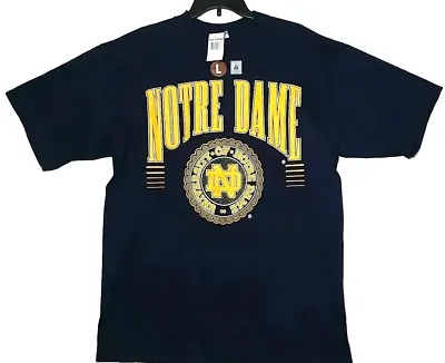 Vintage Dannagers Notre Dame T Shirt Size Large Blue USA Made NEW OLD STOCK NWT • $25.99