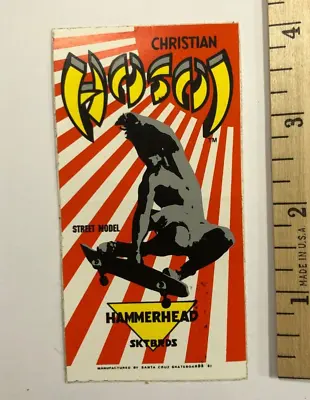 Vintage NOS 1980's Santa Cruz Christian Hosoi Hammerhead Street Flag Sticker • $35