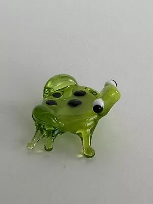 Miniature Green Frog Collectible Glass Animal Figurine  • $5.50