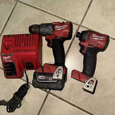 Milwaukee Fuel Gen 3 1/2” Hammer Drill & 1/4” Impact W/XC5.0 Battery & Charger  • $229