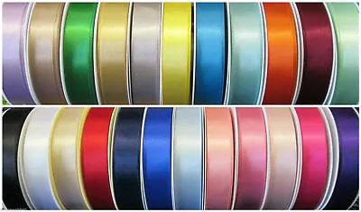 £2.54 • Buy 10mm 15mm 25mm BERISFORDS DOUBLE SIDED SATIN RIBBON 30 COLOURS 1, 3, OR 5 Metre 