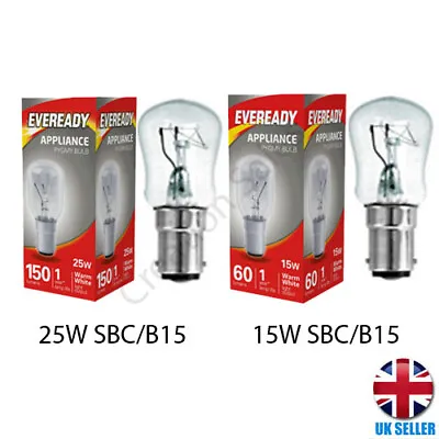 £19.99 • Buy Appliances Bulb Universal 15w 25w Pygmy Lamp SBC B15 Small Bayonet Dimmable