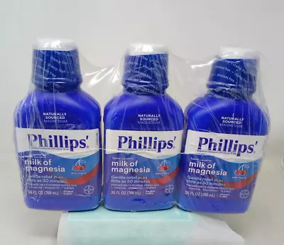 Phillips' Milk Of Magnesia Wild Cherry - 26 Fl Oz - 3 Pack - Exp. 6/26 • $31