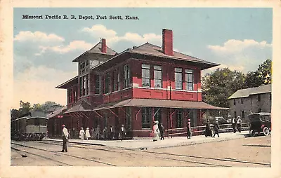 Missouri Pacific Railroad Depot Fort Scott KS Train Station Ca 1920s Postcard • $7.99