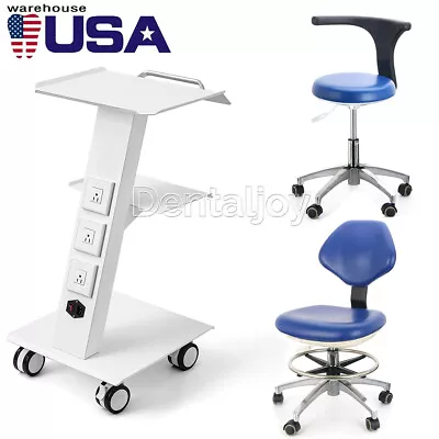 Dental Trolley Cart Mobile Steel Cart Built-in Socket /Doctor Assistant Stool • $165.59