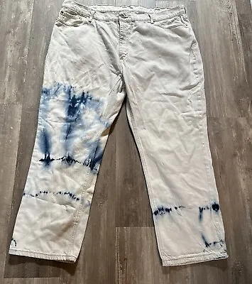 MEN'S Levis 541 Tie Dye Bleach Acid Wash Blue White Multicolor Denim Jeans 42x30 • $29.99
