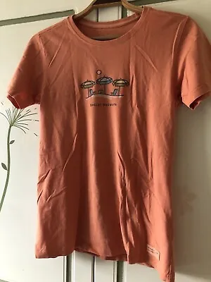 Life Is Good. Women Social Network Orange T-shirt Size XS • £3.99