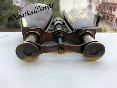 Antique Solid Brass Vintage Binocular Folding Monocle Telescope Spyglass Gift • $31.50