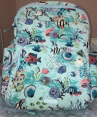 Vera Bradley Essential Large Backpack Antilles Treasure & Matching Flip Flops • $63