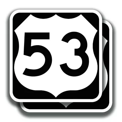 U.S. ROUTE 53 DECAL 2 Stickers Road Sign Bogo Highway Car Truck Bumper Window • $3.95