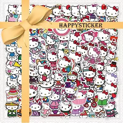 100pcs Hello Kitty Kids Cartoon Cats Stickers Waterproof Vinyl Decal Skateboard • $7.99