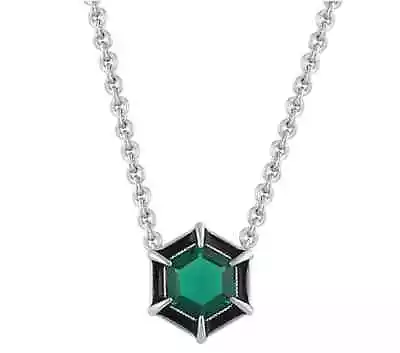 Judith Ripka Sterling Silver 1.80 Ct Simulated Green Quartz Gemstone Necklace • $84.99
