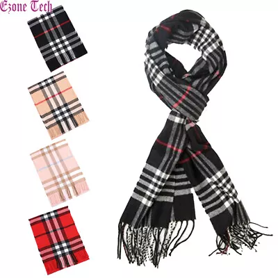 Men Women 100Percent CASHMERE Plaid Scarf Soft Warm Winter Scarves Scotland Gift • $7.15