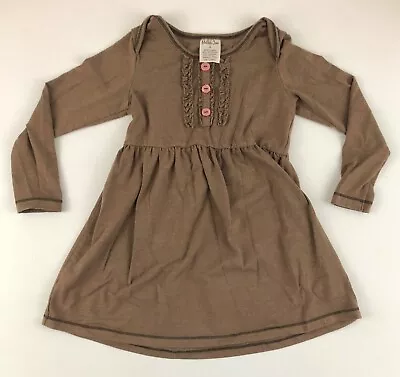 Matilda Jane Bridget Lap Dress Field Trip Size 4 Brown With Ruffles Pink Buttons • $26.99