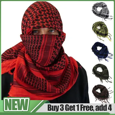 Unisex Arab Head Scarf Neck Wrap Arafat Shemagh Keffiyeh Checkered Shawl Hijab • £3.85