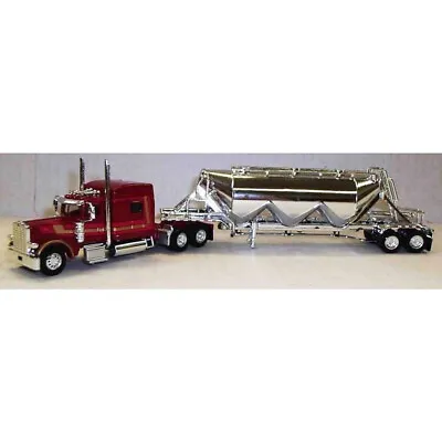 Trucks N Stuff Peterbilt 389 Tractor W/Pneumatic Semi Trailer Maroon/Gld/Pink HO • $24.99