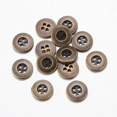 Round Metal Ridge Antique Bronze 11mm 15mm 18mm 25mm Sewing Vintage Buttons • £2.79