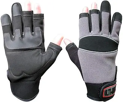 Mechanics Style Part Fingerless Foam Padded Gloves - Medium M Size 8 • £9.50