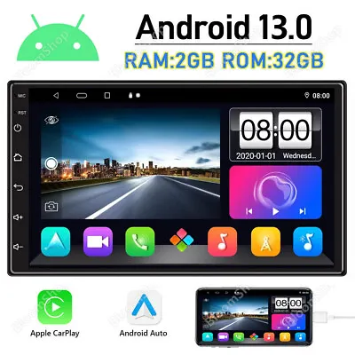 Double 2Din Car Mp5 Player Carplay Car Stereo Radio Bluetooth 7   Android 13 32G • $56.31