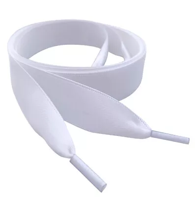 White Flat Satin Ribbon Shoe Laces My Ribbon Laces™ For Canvas Pump Shoes Boots • £3.49