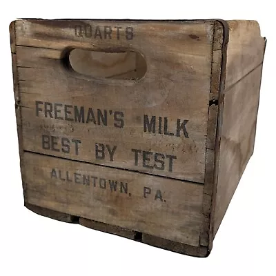 Vintage Freeman's Milk Wood Box Allentown Pa Bottle Crate LHV 1947 Antique • $74.99