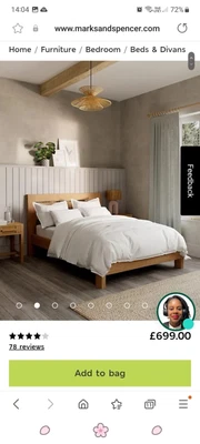 £290 • Buy M&S Sonoma Double Solid Oak Bedframe (inc Mattress)