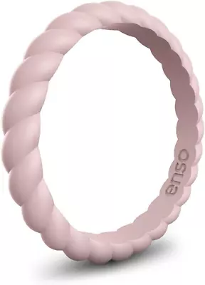 Stackable Braided Silicone Wedding Ring – Hypoallergenic Unisex Stackable Weddin • $23.99