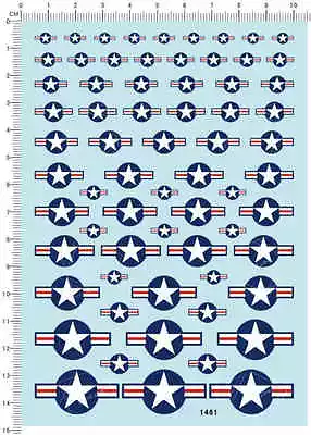 Universal 1/72 1/144 USAF US Air Force Roundel Markings Model Decal 10*15cm 1461 • $8.68