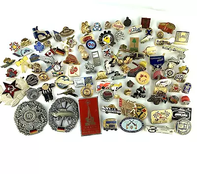 Lot Of 97 Lapel Hat Pins And Badges Olympics Sports Military Travel Vehicles • $36.58