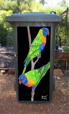 'Rainbow Nomads' Birds Wheelie Bin Sticker • $45