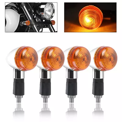 4PCS Amber Turn Signal Lights For Kawasaki Vulcan VN 1500 1600 1700 2000 800 900 • $18.98