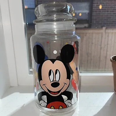 Disney Mickey Minnie Mouse Glass Jar Canister New W/Labels Anchor Hocking NOS • $34.99