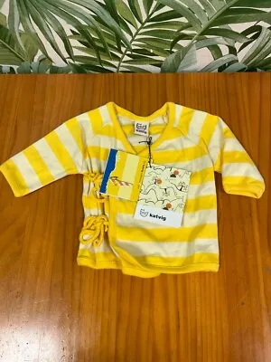 Katvig Yellow Striped Baby Blouse Size 0-3months • £5