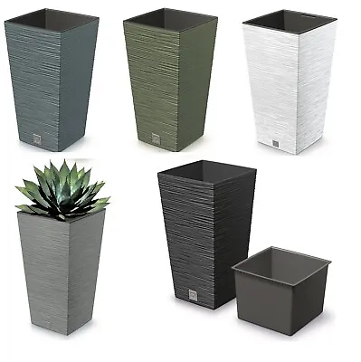 Tall Flower Pot Planter With Liner XS - XL Indoor Outdoor Garden Home Patio UK • £53.95