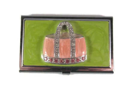 Enamel Handbag (Crystals) Makeup Mirror - Collectible • $20.99