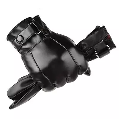 Fashion Leather Gloves Mens Full Finger Touch Screen Driving Soft Winter Warm • $17.10