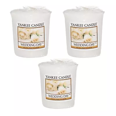 3 Yankee Candle Votives Wedding Day Scented 15 Hours Home Fragrance 49g • £7.49