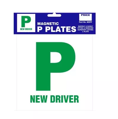 Pack Of 2 P Plate New Driver Green Magnetic Pair Just Passed For Car Van Jeep • £2.45