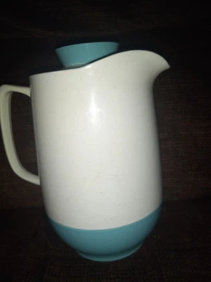 $9 • Buy Vintage Vacron Vacuum Server Pitcher Bopp-Decker Plastics 32oz Teal Blue & White